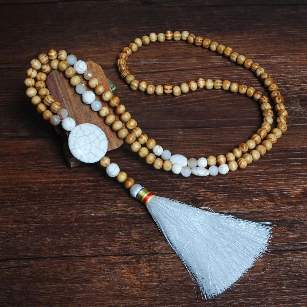 Wholesale  handmade string wooden bead necklace