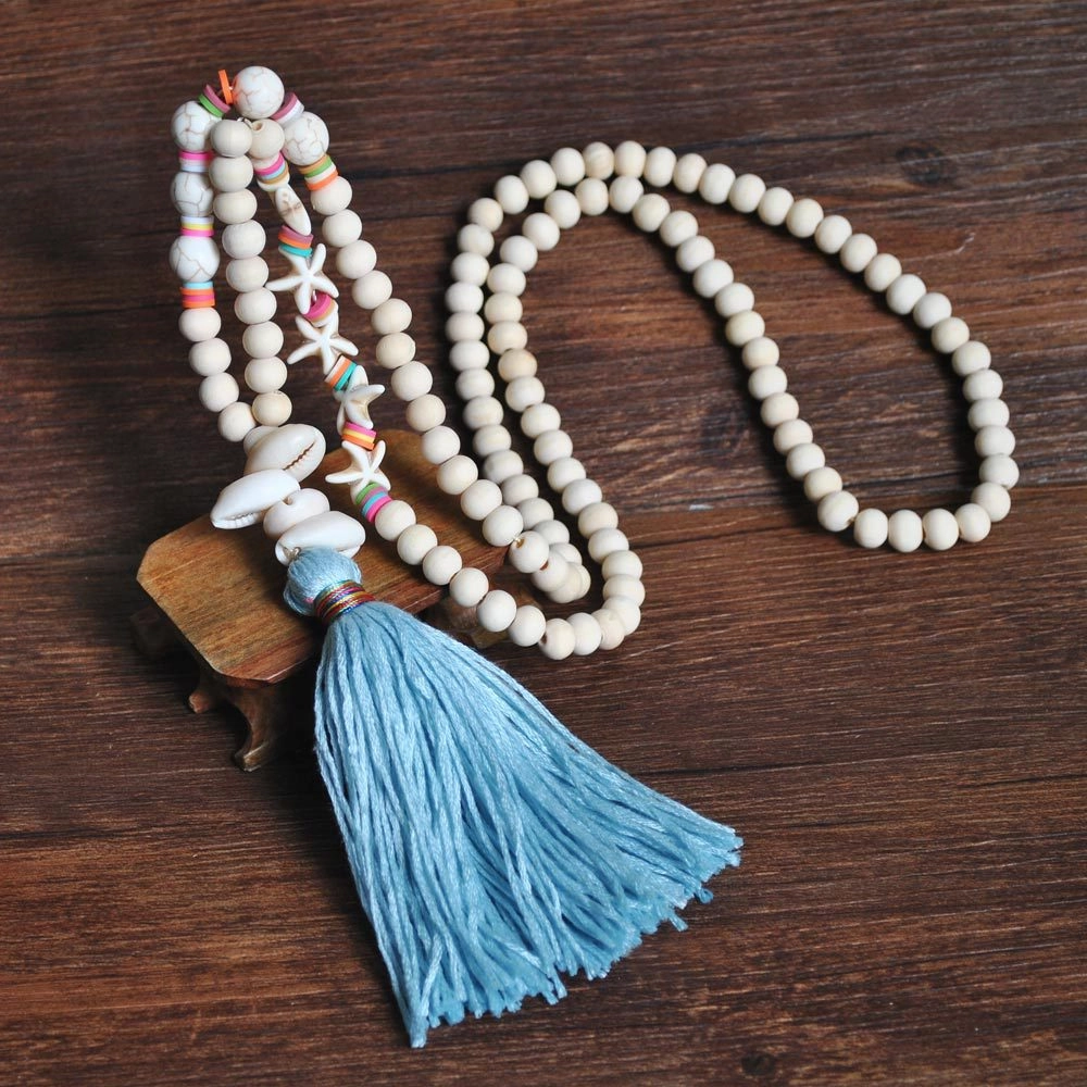 Wholesale  handmade string wooden bead necklace