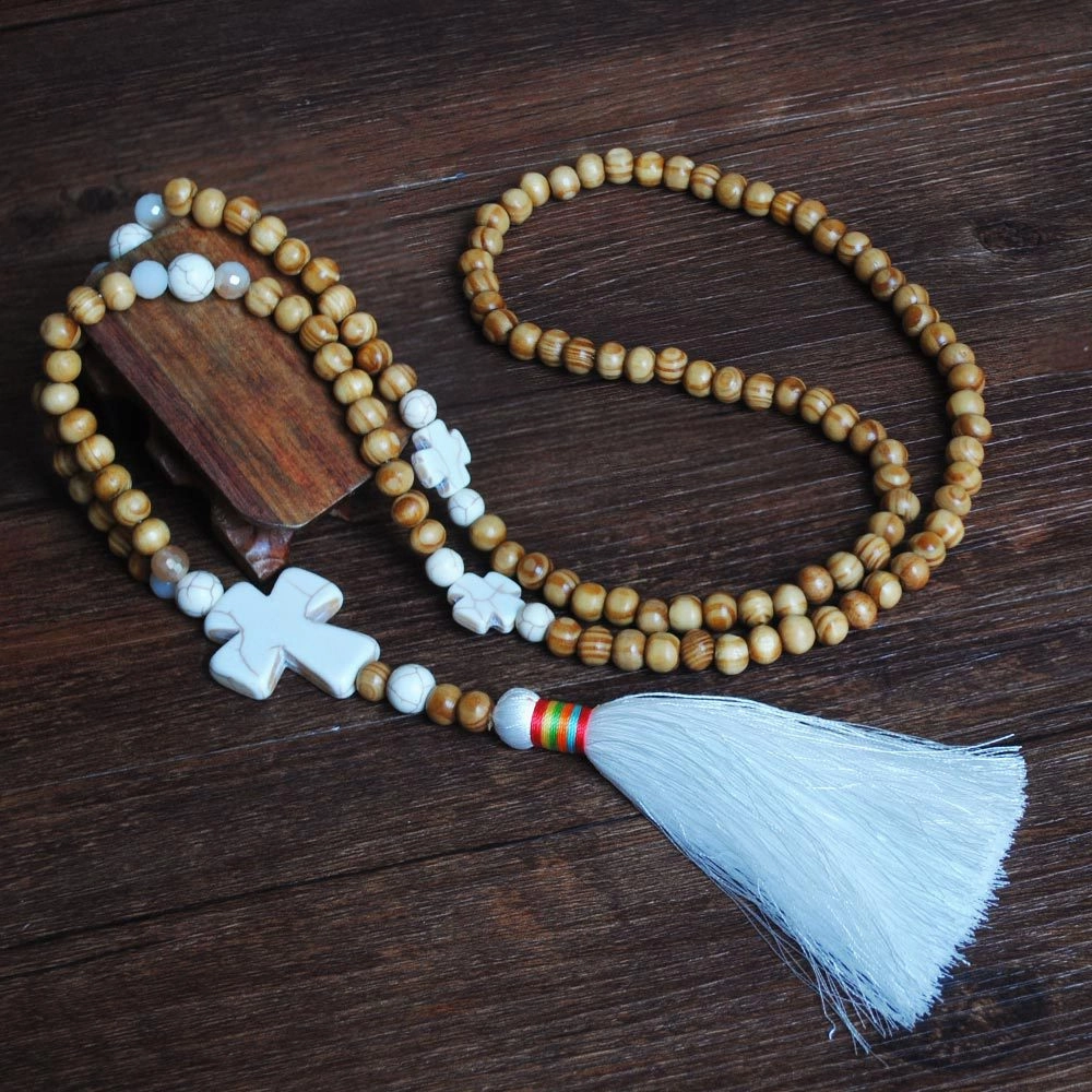 Wholesale  handmade string wooden bead necklace