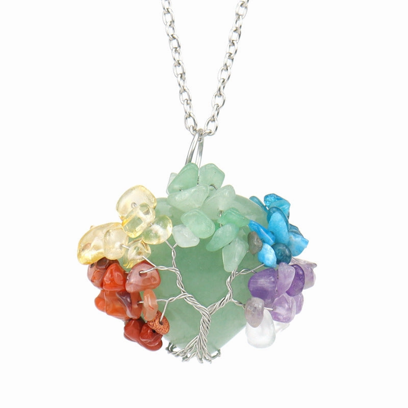 Wholesale Handmade Winding Natural Crushing Thestes Life Tree Love Necklace