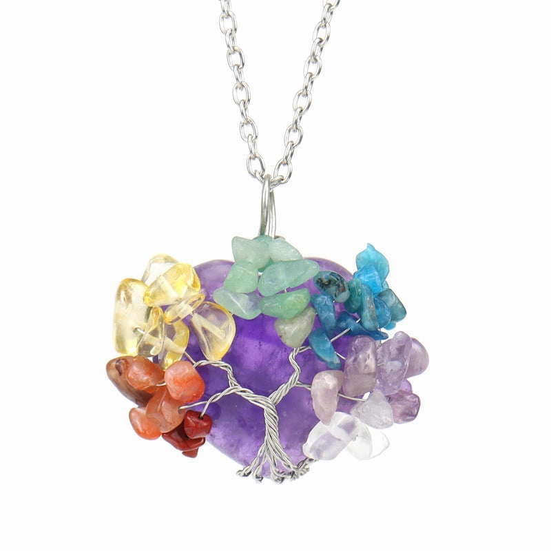 Wholesale Handmade Winding Natural Crushing Thestes Life Tree Love Necklace