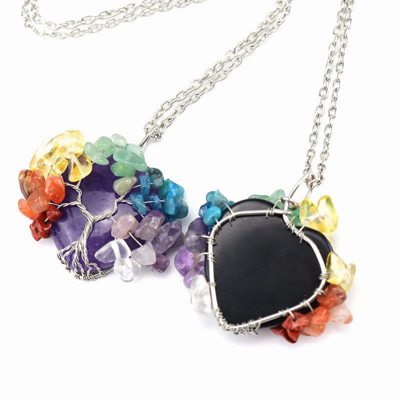 Wholesale Handmade Winding Natural Crushing Thestes Life Tree Love Necklace