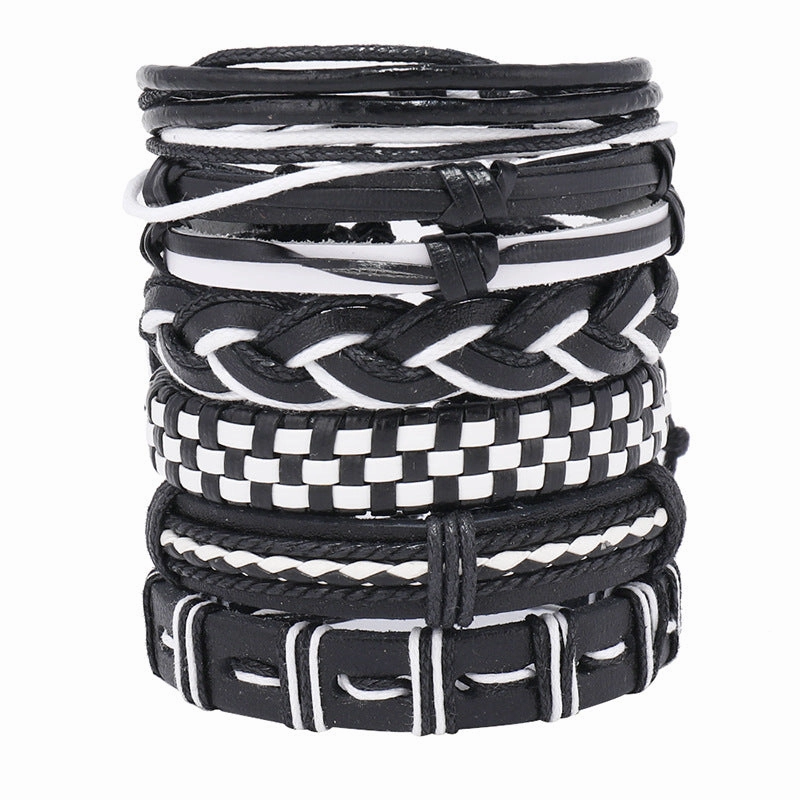 Wholesale Handwoven Multi-layer Leather DIY 6 Piece Set Bracelet