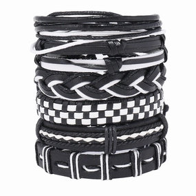 Wholesale Handwoven Multi-layer Leather DIY 6 Piece Set Bracelet