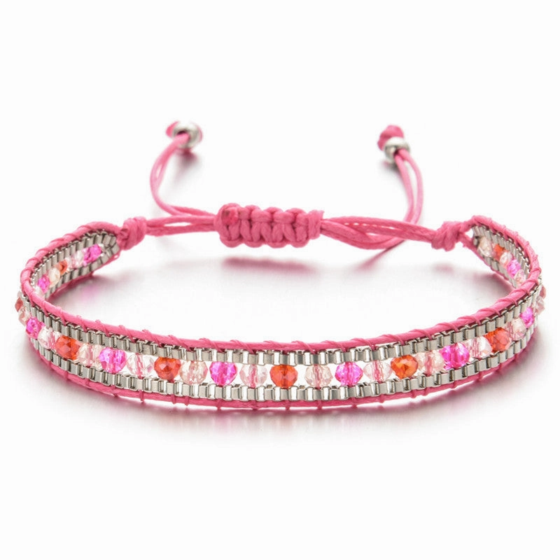 Wholesale Handwoven Vintage Ethnic Style Diamond Bracelet