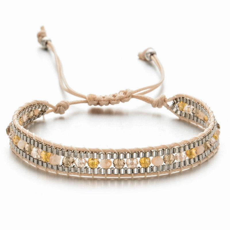 Wholesale Handwoven Vintage Ethnic Style Diamond Bracelet