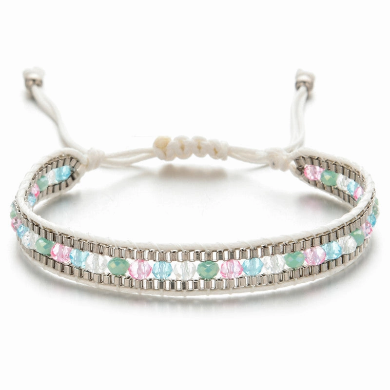Wholesale Handwoven Vintage Ethnic Style Diamond Bracelet