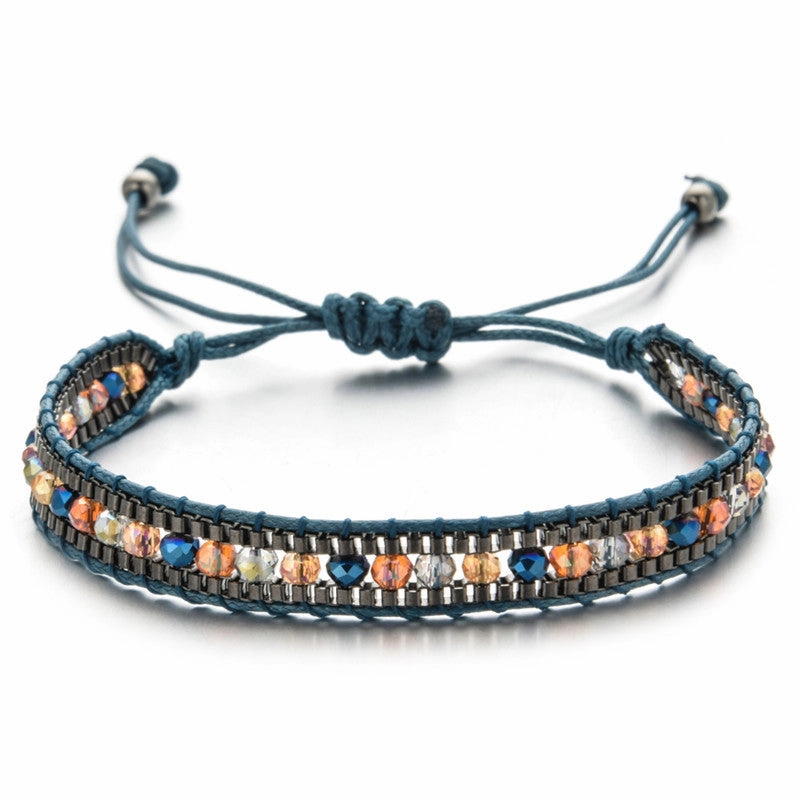 Wholesale Handwoven Vintage Ethnic Style Diamond Bracelet