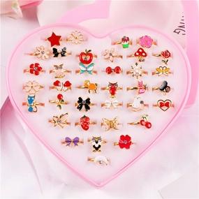 Wholesale Heart Alloy Kids Rings Set