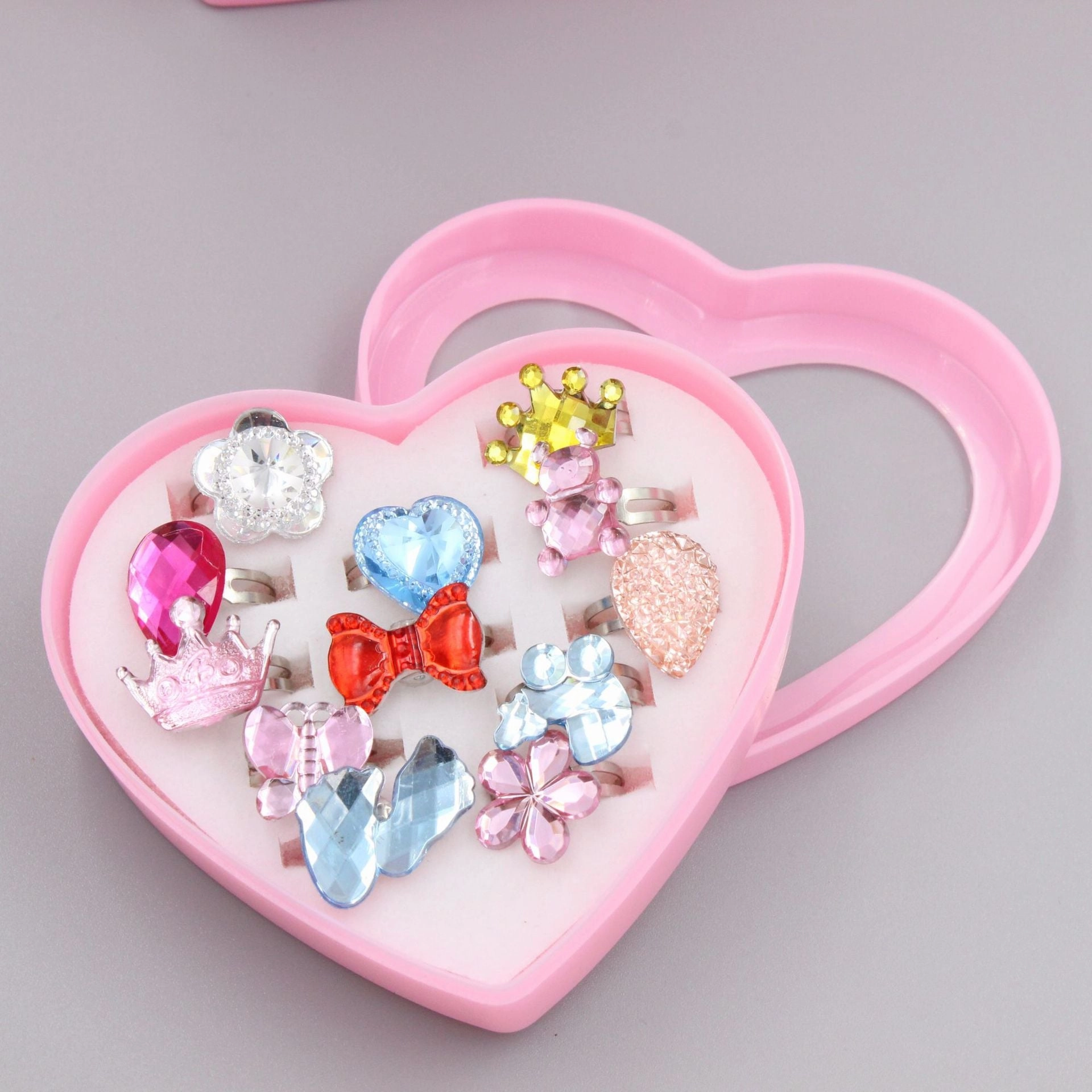Wholesale Heart Alloy Kids Rings Set