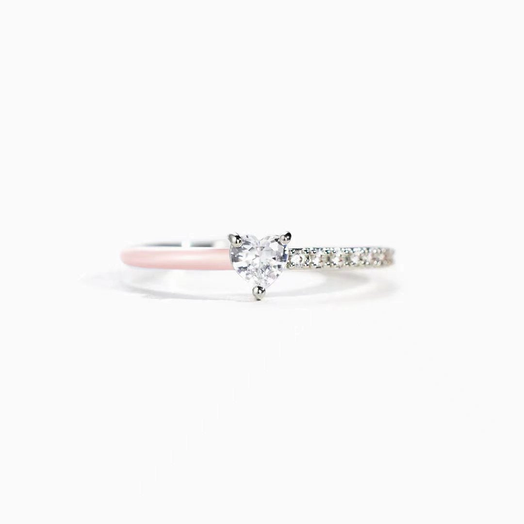 Wholesale Heart Baguette Zirconia Sterling Silver Rings
