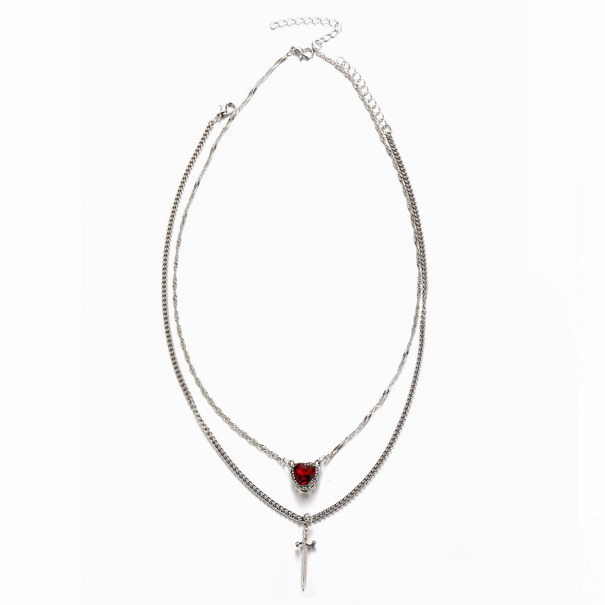 Wholesale Heart Dagger Multilayer Vintage Necklace