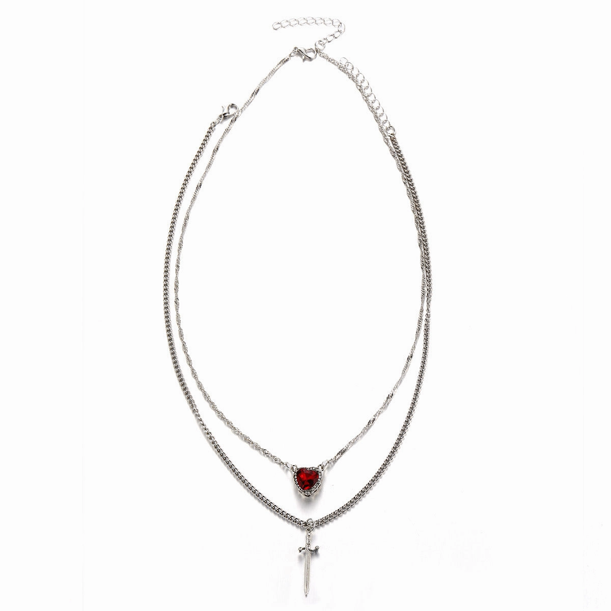 Wholesale Heart Dagger Multilayer Vintage Necklace