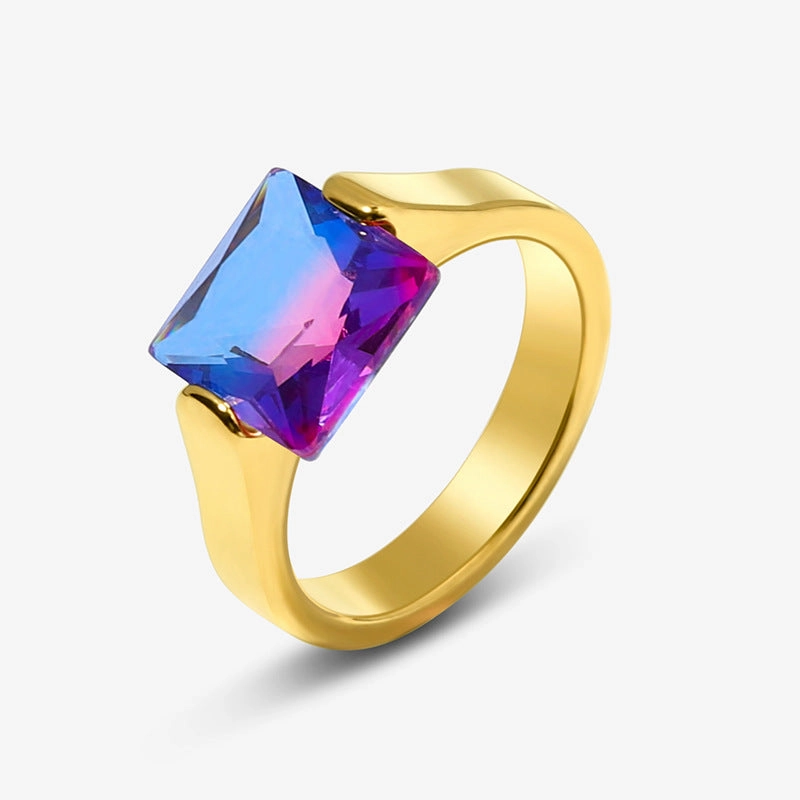 Wholesale Heart Gemstone Stainless Steel Rings