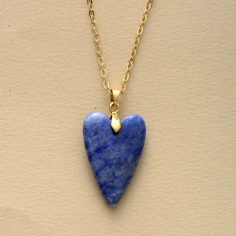 Wholesale Heart Shape Crystal Plated 18K Gold Chain Pendant Necklace