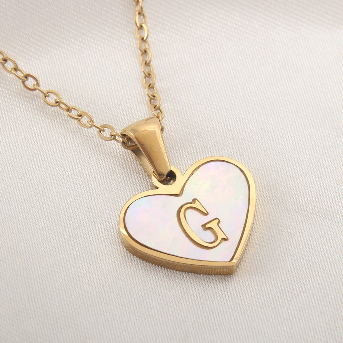 Wholesale Heart Shape Shell Stainless Steel Necklaces