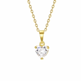 Wholesale Heart Shape Zircon Simple Necklace OLY-NE-XP001