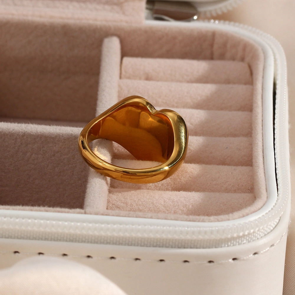 Wholesale Heart Shaped English SELFLOVECLUB Stainless Steel Ring