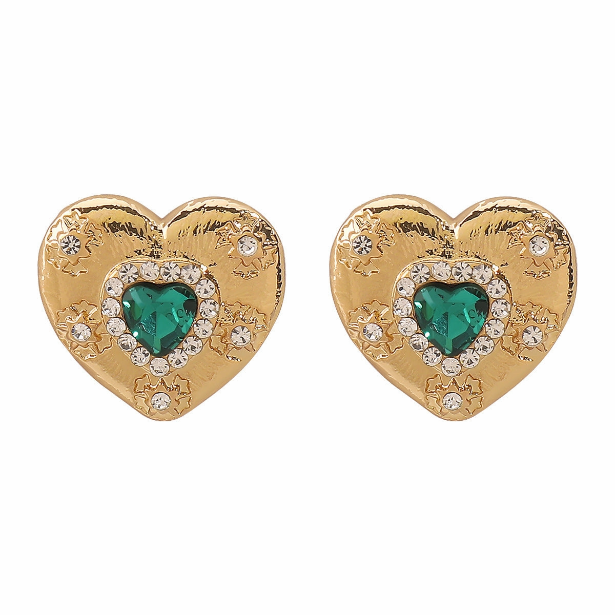 Wholesale Heart-shaped Lava Texture Zircon Necklace