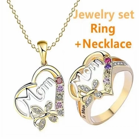 Wholesale Heart Shaped Mother Ring and Necklace