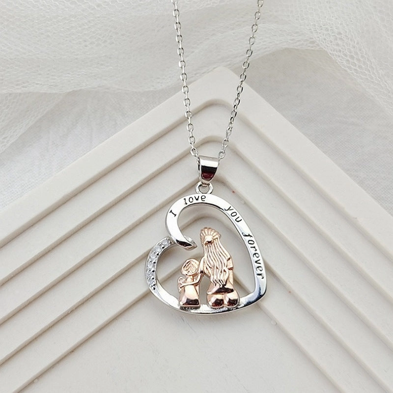 Wholesale Heart Shaped Mother's Day Mother and Daughter Necklace