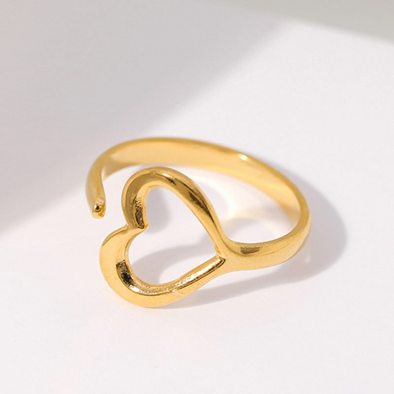 Wholesale Heart-shaped Opening Titanium Steel Rings