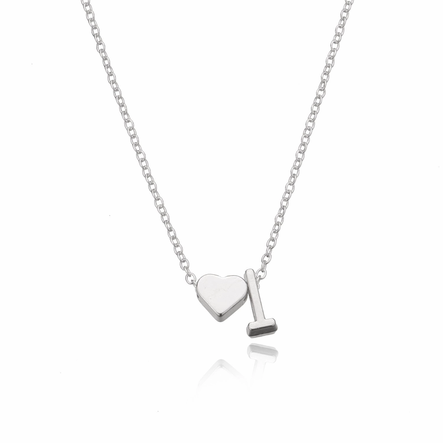 Wholesale Heart Single Layer Alphabet Pendant Alloy Necklaces