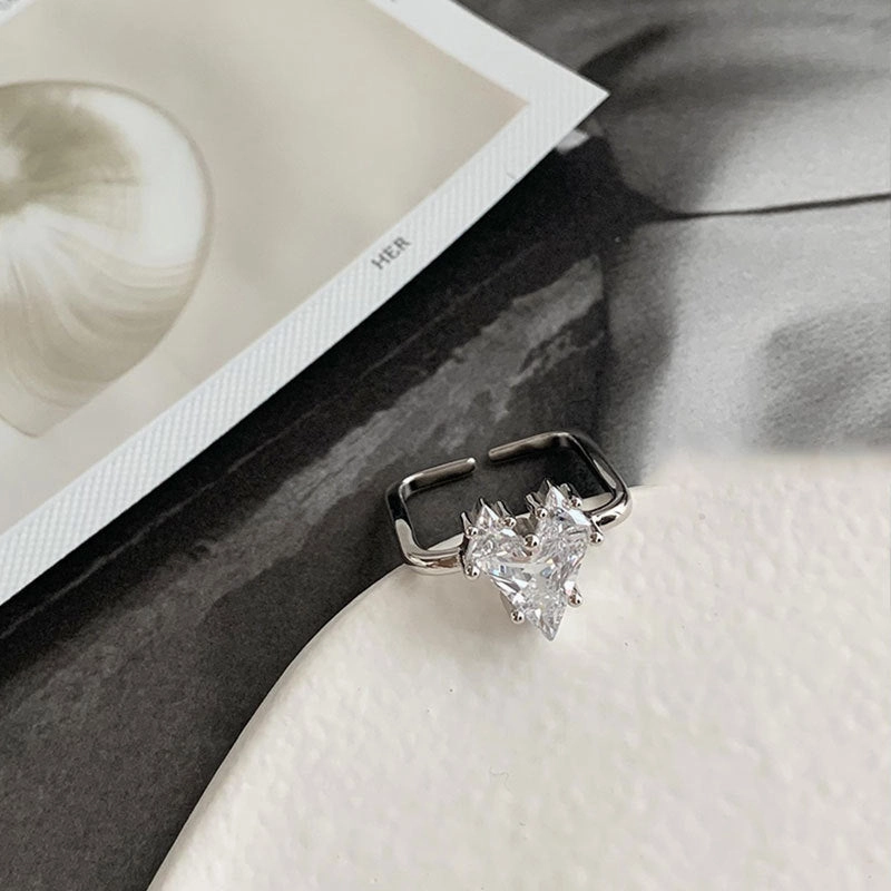 Wholesale Heart Square Silver Ring
