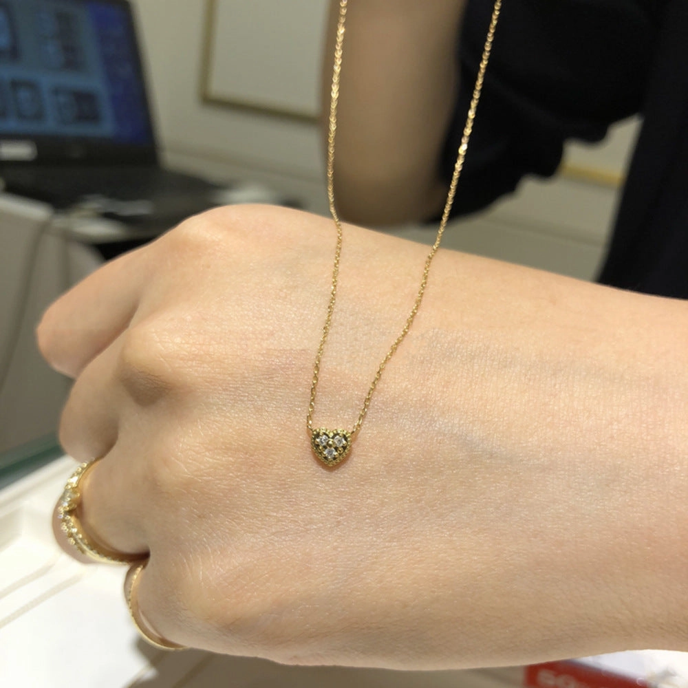 Wholesale Heart Type Round Square Type Single Zircon Clavicle Necklace