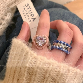 Wholesale Heart Zircon Plush Alloy Rings