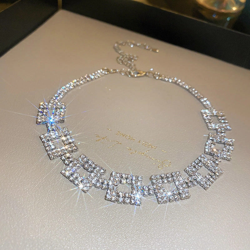 Wholesale Heavy Diamond Square Necklace