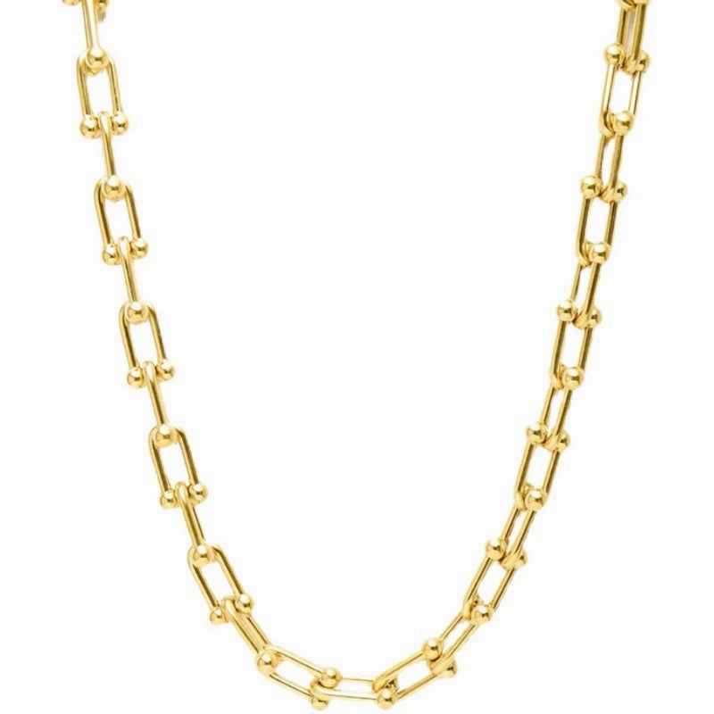 Wholesale Heavy Industry Light Luxury U-shaped Titanium Steel Slub Clavicle Chain
