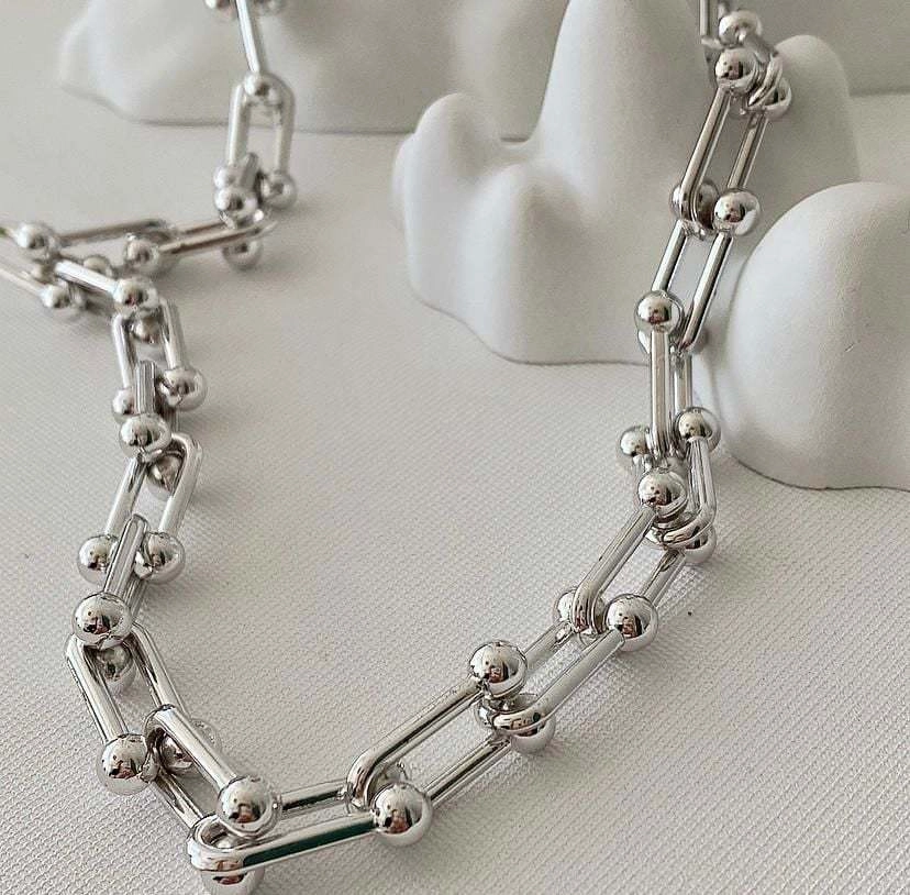 Wholesale Heavy Industry Light Luxury U-shaped Titanium Steel Slub Clavicle Chain