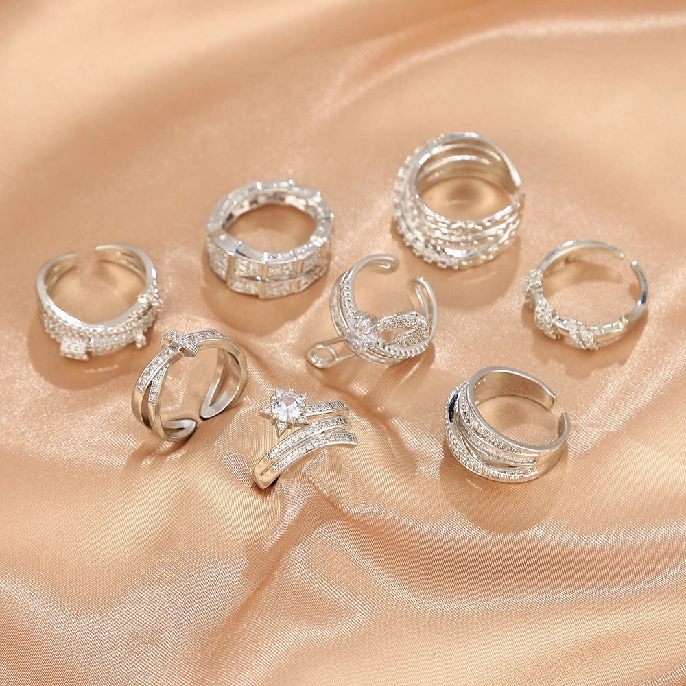 Wholesale Heavy Works Rings Time to Turn Cross Open Adjustable Ring