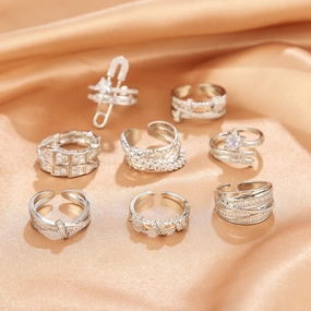 Wholesale Heavy Works Rings Time to Turn Cross Open Adjustable Ring
