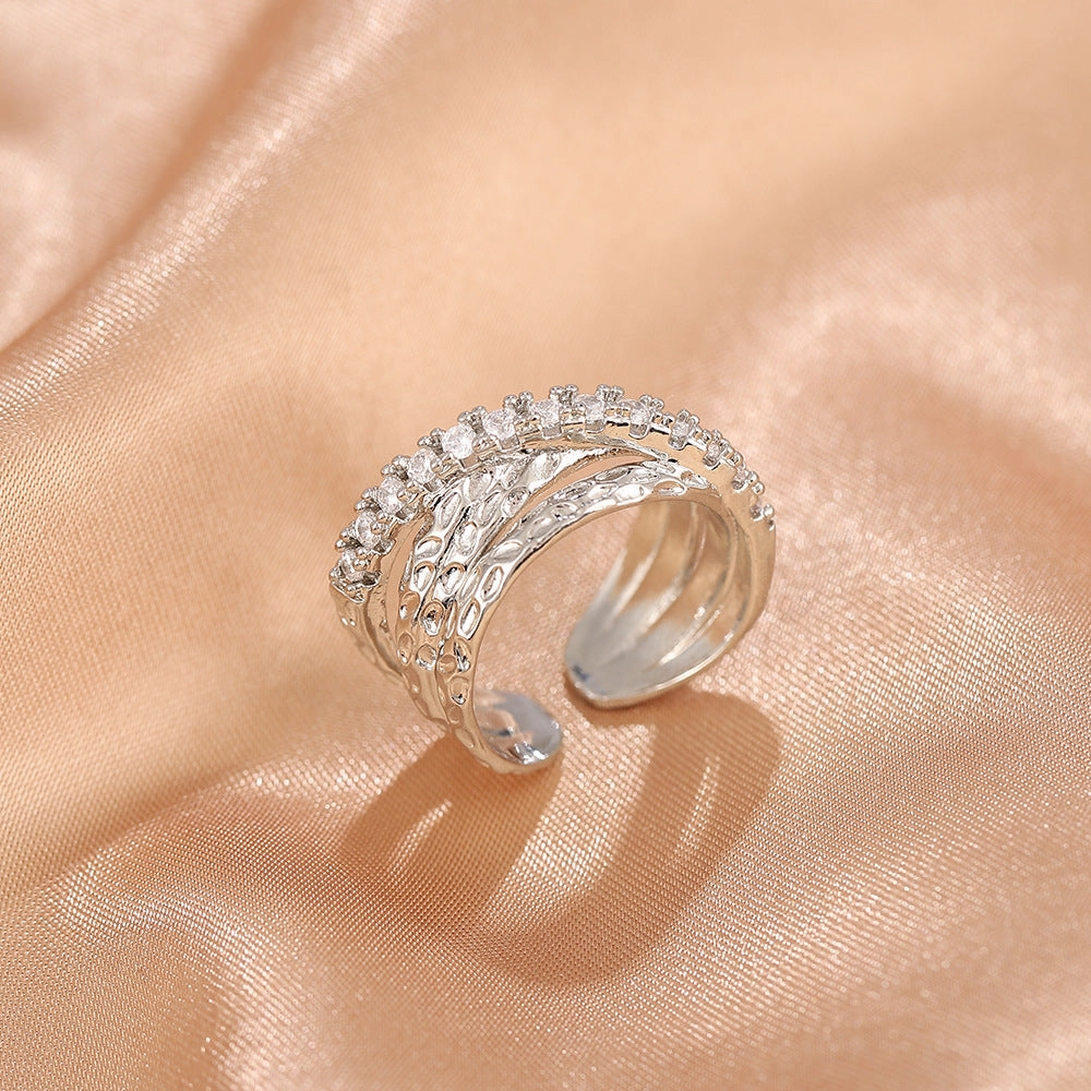 Wholesale Heavy Works Rings Time to Turn Cross Open Adjustable Ring