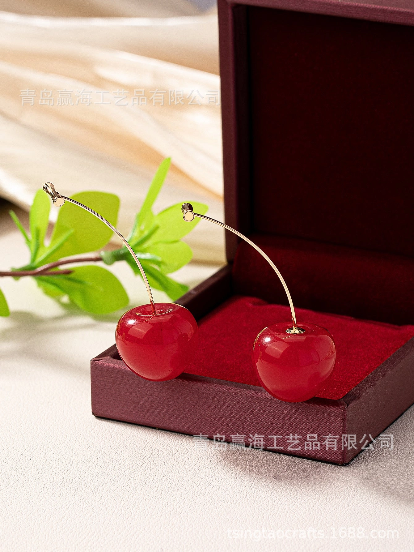 Wholesale High-grade Cherry Cherry Environmentally Friendly Acrylic Fruit Necklace Set