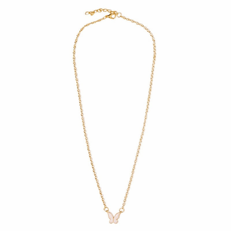 Wholesale High-grade Mother-of-pearl Butterfly Pendant Creative Simple Internet Celebrity Temperament Women's Clavicle Chain