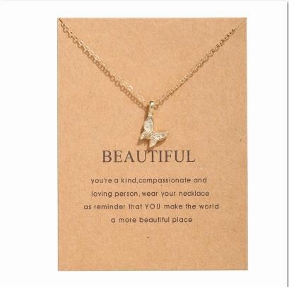 Wholesale High-grade Mother-of-pearl Butterfly Pendant Creative Simple Internet Celebrity Temperament Women's Clavicle Chain