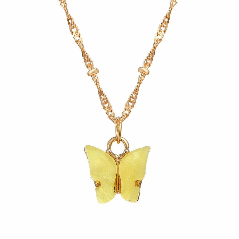 Wholesale High-grade Mother-of-pearl Butterfly Pendant Creative Simple Internet Celebrity Temperament Women's Clavicle Chain