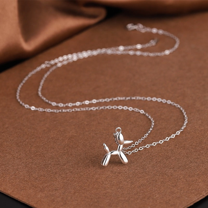 Wholesale Hip-hop Balloon Dog Pendant Necklace with Stainless Steel Chain