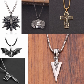 Wholesale Hip Hop Hiphop Maple Leaf Titanium Steel Sweater Chain