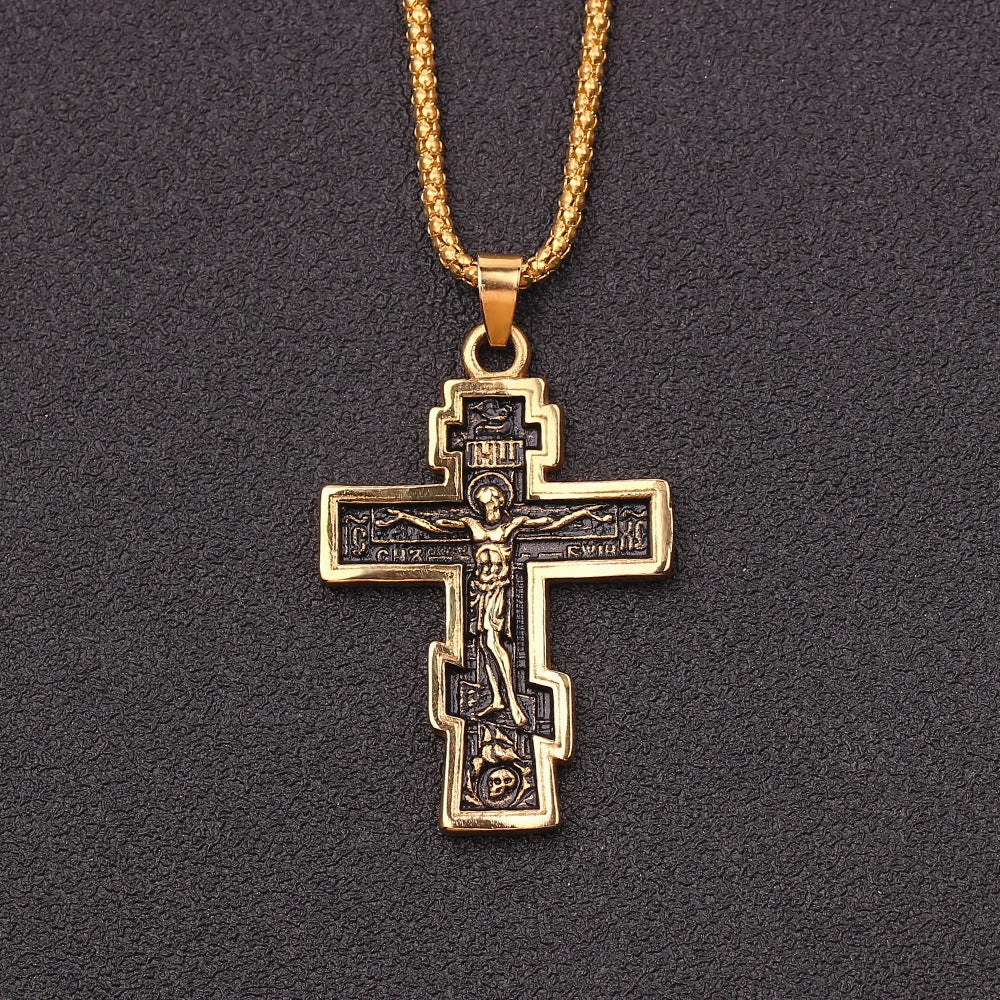 Wholesale Hip Hop Hiphop Maple Leaf Titanium Steel Sweater Chain
