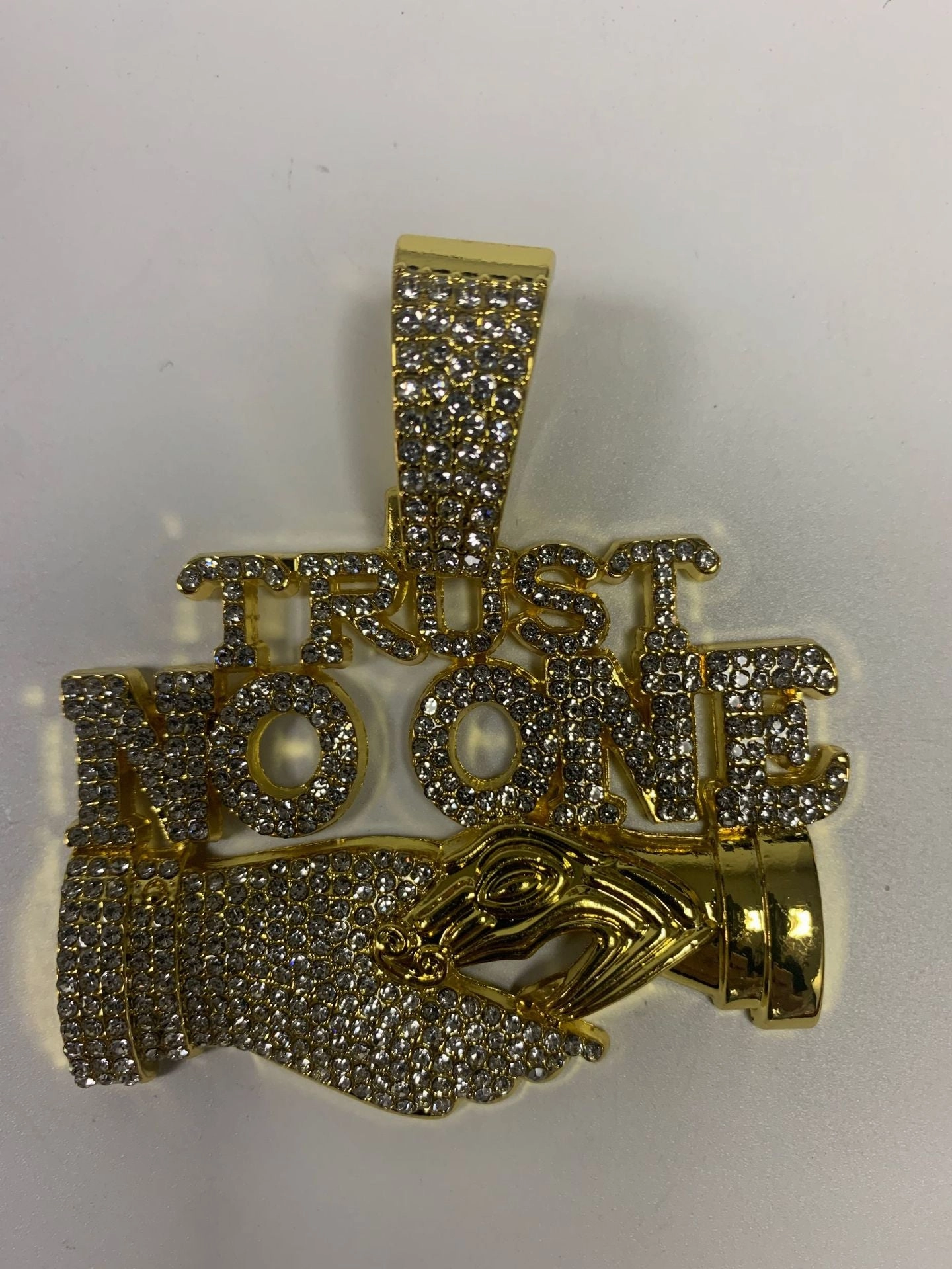 Wholesale Hip Hop Letter TRUST NO ONE Pendant Men's Alloy Cuban Chain