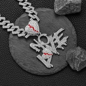 Wholesale Hip-hop Letters NO LOVE Pendant Split Heart Necklace