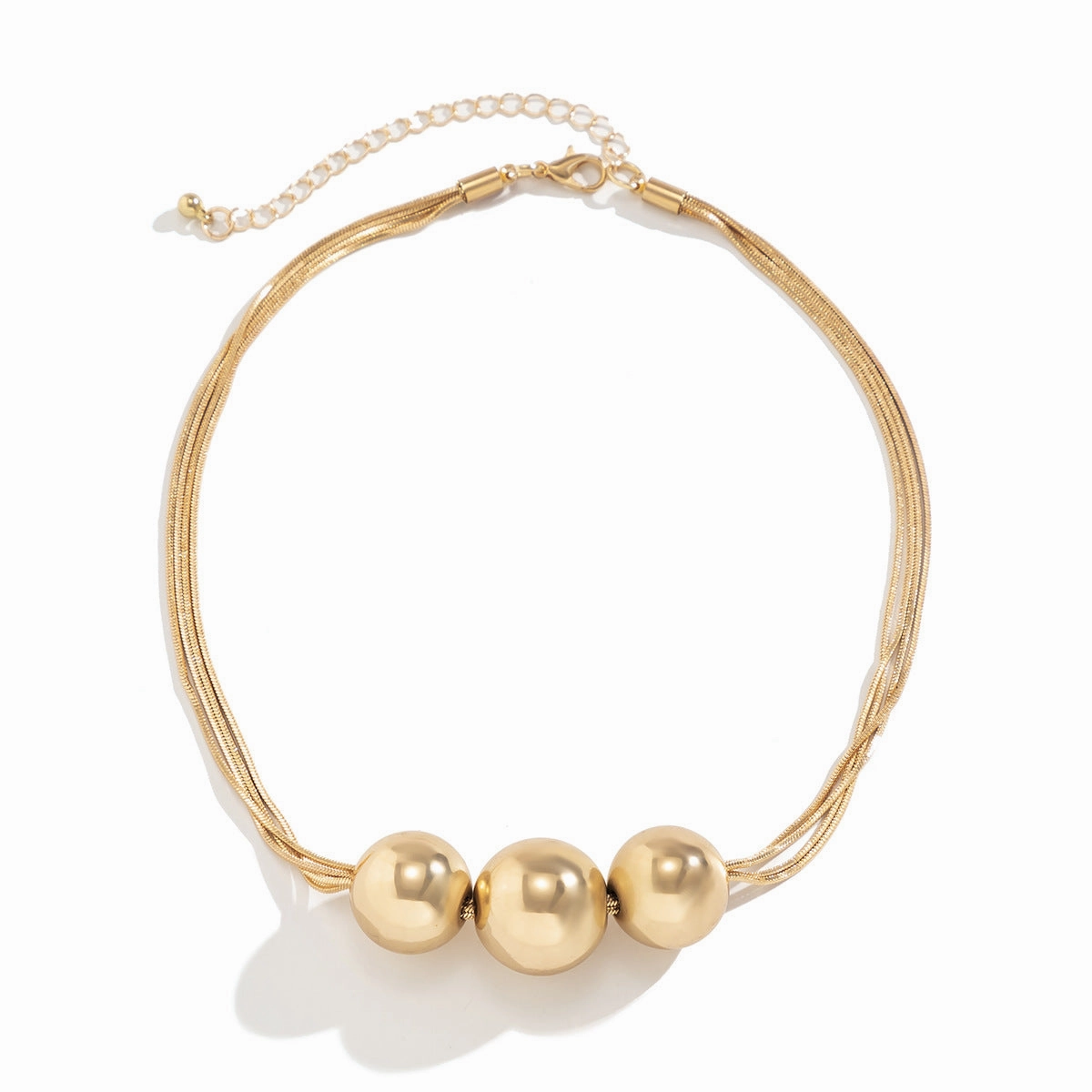 Wholesale Hip-hop Punk Chain Beaded Alloy Necklaces