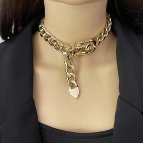 Wholesale Hip-hop Simple Design Belt Buckle Chain Clavicle Necklace