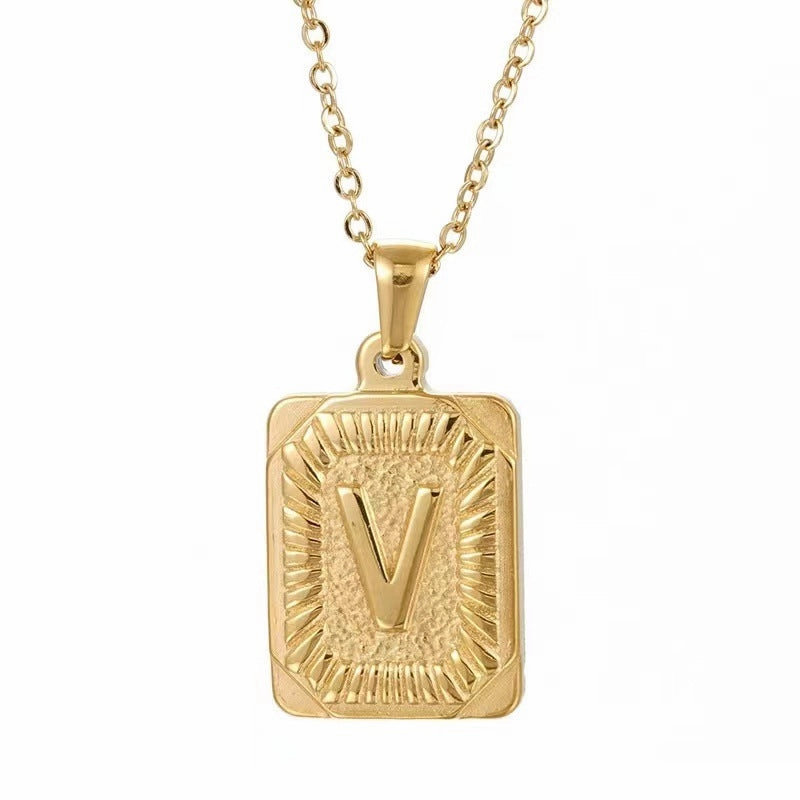 Wholesale Hip-hop Stainless Steel Letter Necklaces