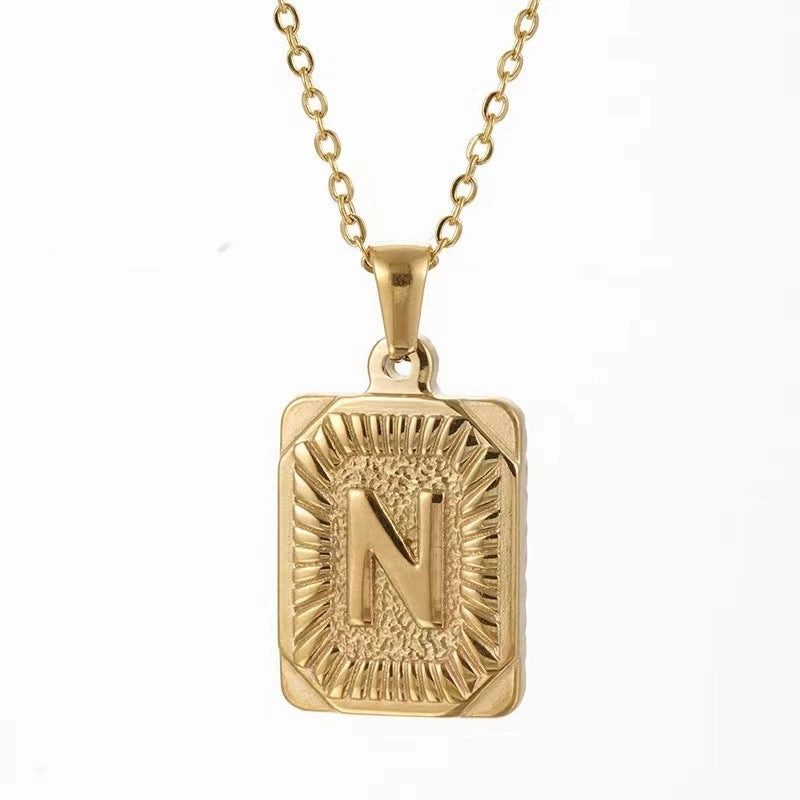 Wholesale Hip-hop Stainless Steel Letter Necklaces