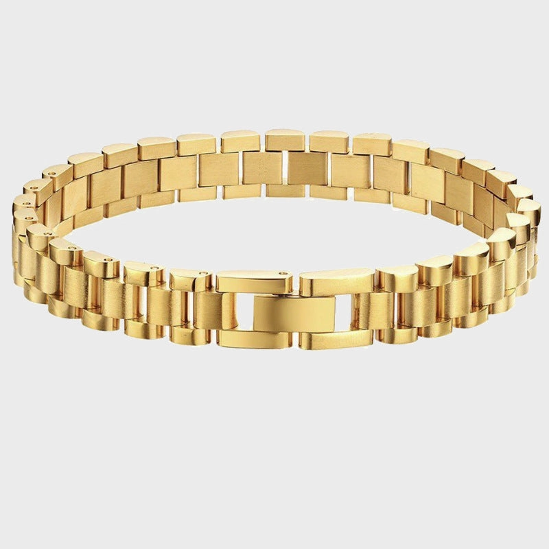 Wholesale Hip-hop Titanium Steel Golden Bracelets